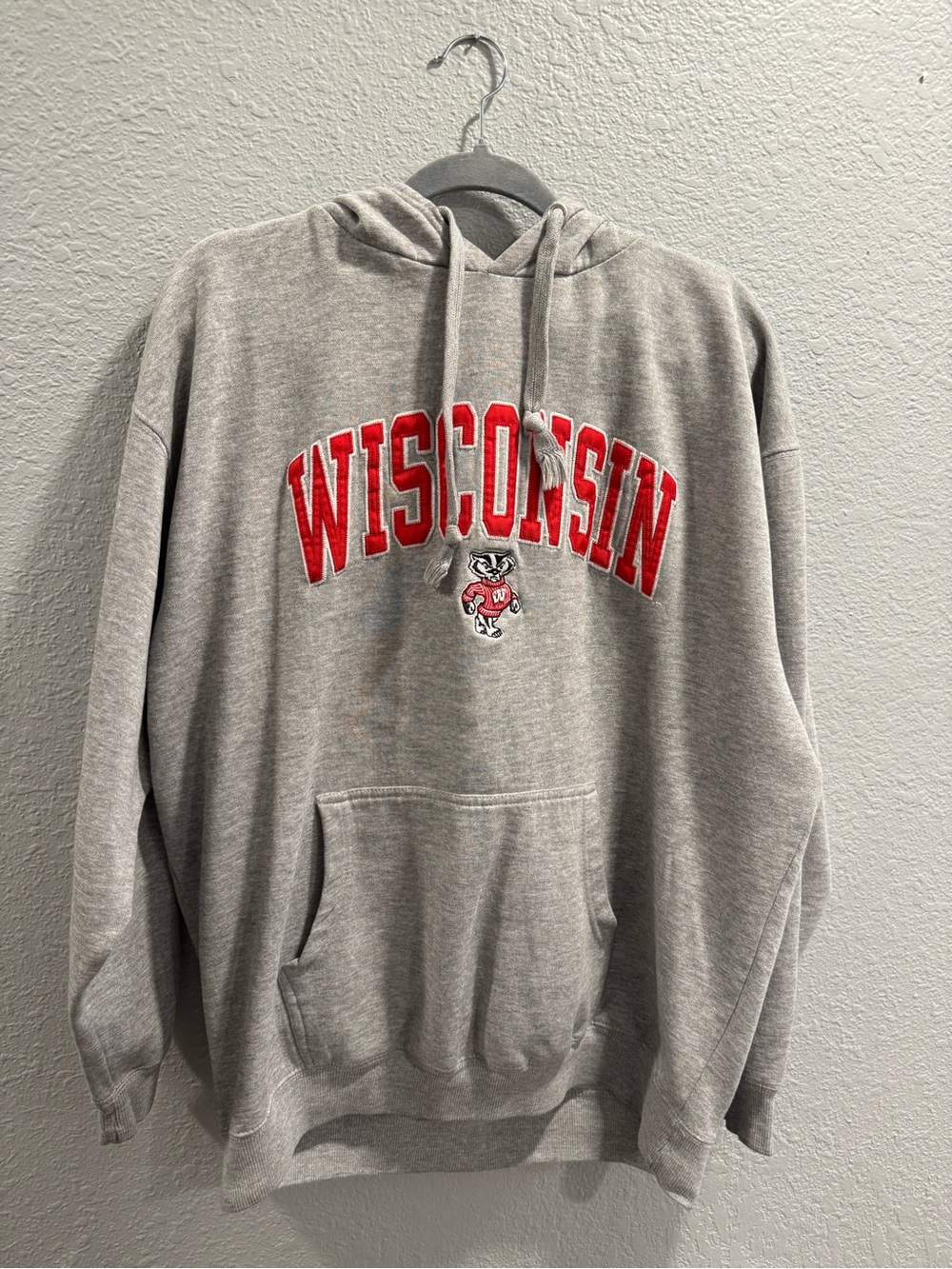 Wisconsin Gray Hoodie - Large